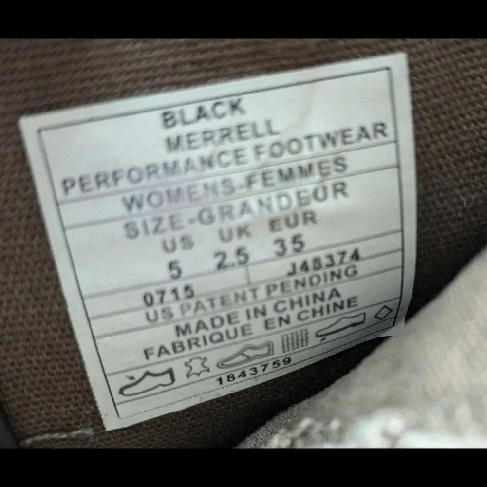 Womens Merrell Haven Autumn Waterproof Side Zip Black‎ Suede Boots J48374 Size 5
